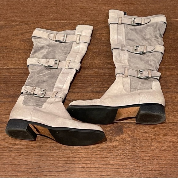 Cole Haan Shoes - Cole Haan Grey Suede and Leather Pull On Boots Size 9